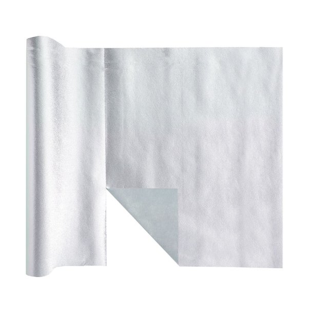 Bordl�ber Metallic S�lv m. Afrivningslinjer / 40 cm. x 4,8 m.