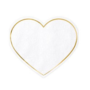 Servietter Hjerte M. Guldkant/20 Stk.