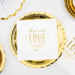 Servietter "All You Need Is Love" 33x33 Cm./ 20 Stk.