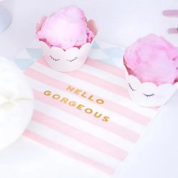 Lyserd/Hvid Citat Servietter 33x33/ 20 Stk.