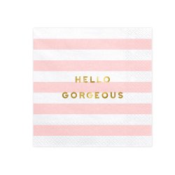 Lyserd/Hvid Citat Servietter 33x33/ 20 Stk.