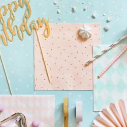 Servietter Lyserde M. Guld Prikker 33x33 Cm./ 20 Stk.