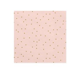 Servietter Lyserde M. Guld Prikker 33x33 Cm./ 20 Stk.