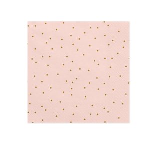 Servietter Lyserde M. Guld Prikker 33x33 Cm./ 20 Stk.