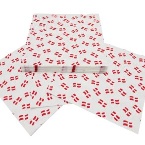 Servietter Dannebrog 33x33 Cm/20 Stk.