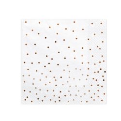 Servietter Hvide M. Guld Prikker 33x33 Cm./ 20 Stk.