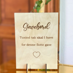 Gavebord Skilt Birketr 18x25 Cm.