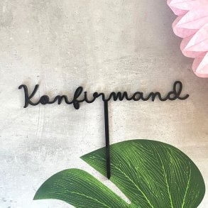 Kagetopper 'Konfirmand'/Sort Akryl