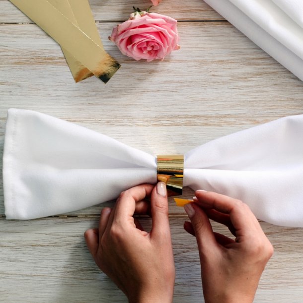 Servietringe Guld/ 10 Stk.