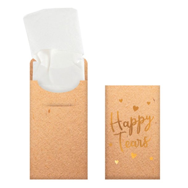 Kuvert til Lommetrklder "Happy Tears"  1 pakke m/ 8 stk.
