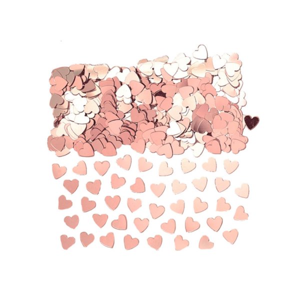Hjerte Konfetti Folie Metallic 14 gr. / Rosegold