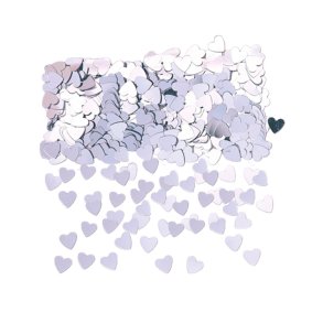 Hjerte Konfetti Folie Metallic 14 gr. / Slv