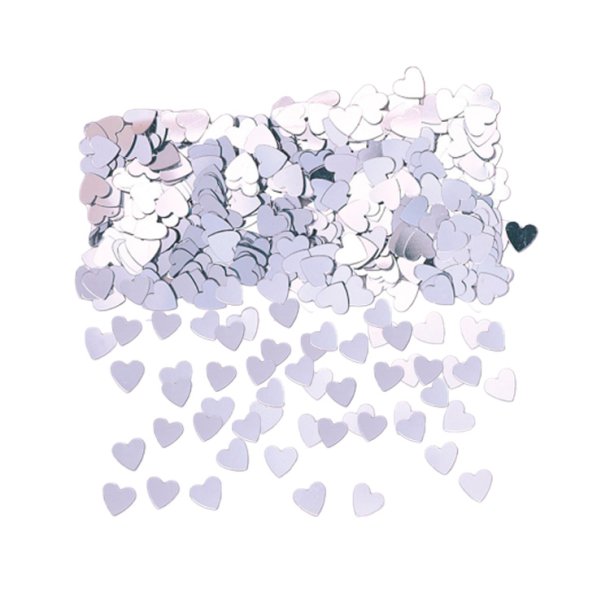 Hjerte Konfetti Folie Metallic 14 gr. / Slv