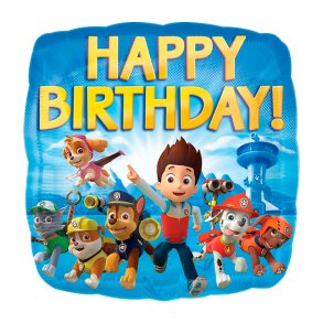 Paw Patrol Happy Birthday Firkantet Folieballon 43 cm.
