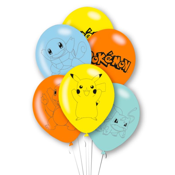 Pikachu &amp; Vennerne Latex Balloner / 6 stk.