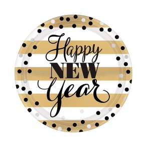 Golden New Year Tallerkener 23 cm. / 8 stk.