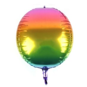 4D Gradueret Rainbow Folieballon 55 cm.