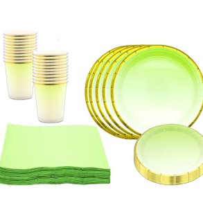 Engangsservice/10 pers. Gradueret Grn m/ Guld