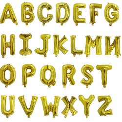 Foliebogstaver A-Z 102 cm./ Guld