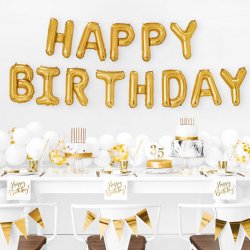 Happy Birthday Folieballon / Guld