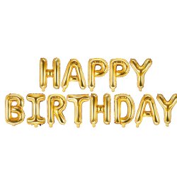 Happy Birthday Folieballon / Guld