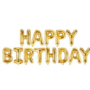 Happy Birthday Folieballon / Guld
