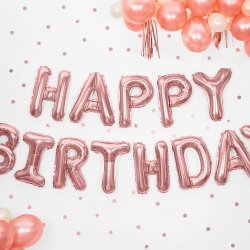 Happy Birthday Folieballon/ Rosegold