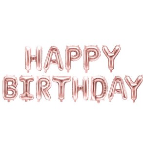 Happy Birthday Folieballon/ Rosegold