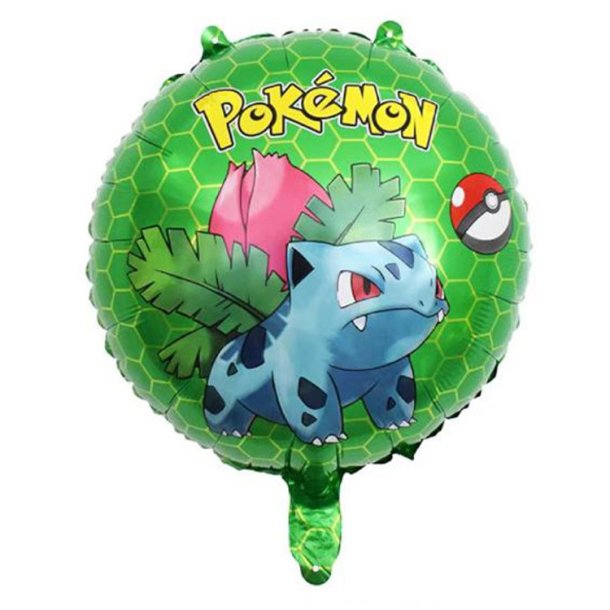 Rund Folieballon 43 cm. Pokemon / Ivysaur