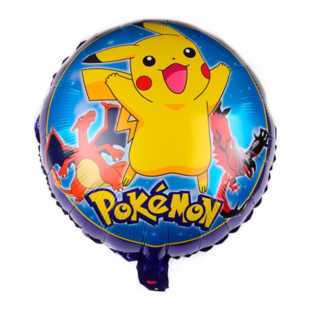 Rund Folieballon Lilla 43 cm. Pok�mon / Pikachu