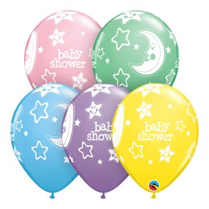 Babyshower Latex Balloner - Ass. farver / 6 stk. 