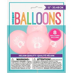 Pink Elephant Latex Balloner - Lyserd / 8 stk. 