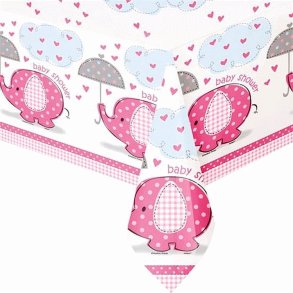 Baby Shower m/ Paraply Elefant Lyserd Dug 137 x 213 cm