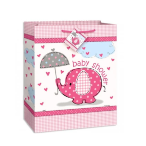 Baby Shower m/ Elefant Gavepose - Lyserd