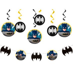 Batman Dekoration S�t / 6 stk. Spiraler - 1 stk. Guirlande