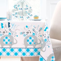 Blue Floral Elephant Dug 137 x 213 cm.