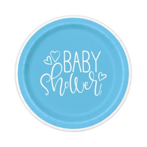 Baby Shower Bl Tallerkner 22 cm. / 8 stk. 