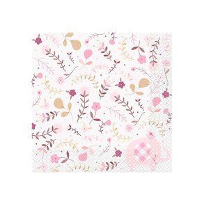 Pink Floral Elephant - Servietter  / 16 stk. 