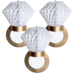 Honeycomb / Papir Ringe Hvid 3-pak.