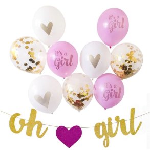 'Oh Girl' Banner M. 9 Balloner