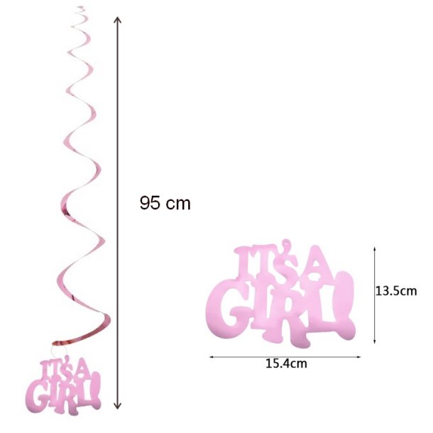 'It's a girl' spiral/6 stk.