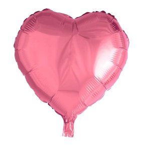 Hjerteformet Folieballon/ Lyserd 45 cm.