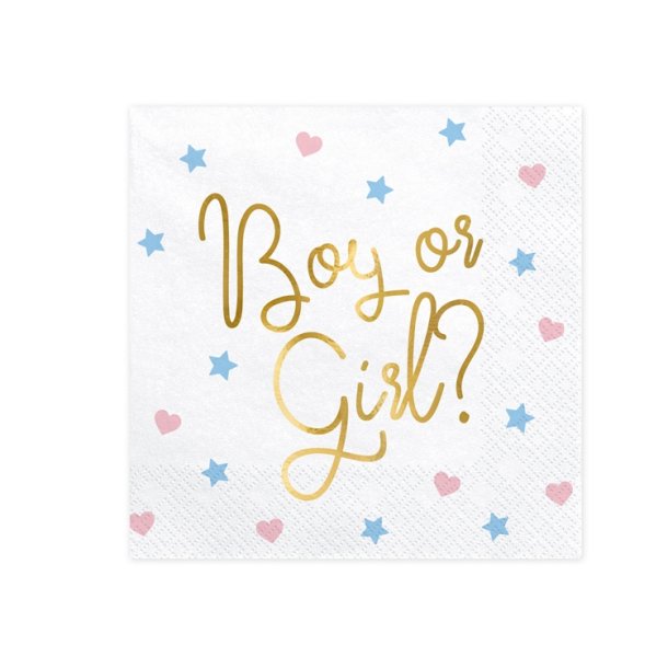 "Boy or Girl" Servietter /20 Stk. 