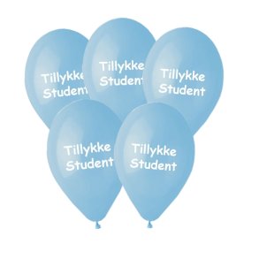 'Tillykke Student' Lyse Bl/ Balloner 10 Stk.