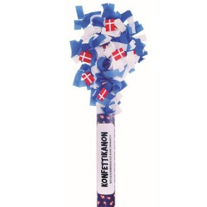 Konfettikanon Bl-Hvid M. Flag