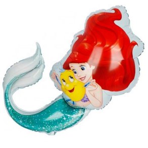 Ariel Havfrue Folieballon str. 82x55 cm.