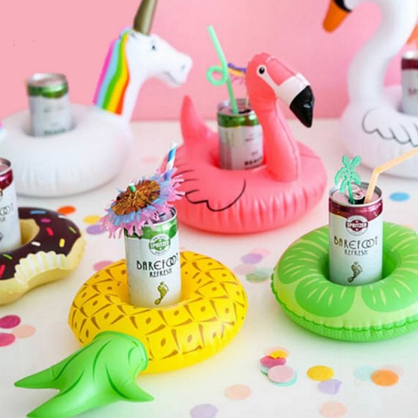 Oppustelig drinksholder/ Flamingo