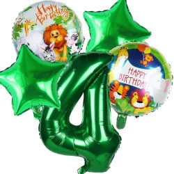 Foliebuket 5 Stk. M Tal/ Jungle 82 cm.