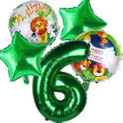 Foliebuket 5 Stk. M Tal/ Jungle 82 cm.