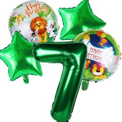 Foliebuket 5 Stk. M Tal/ Jungle 82 cm.